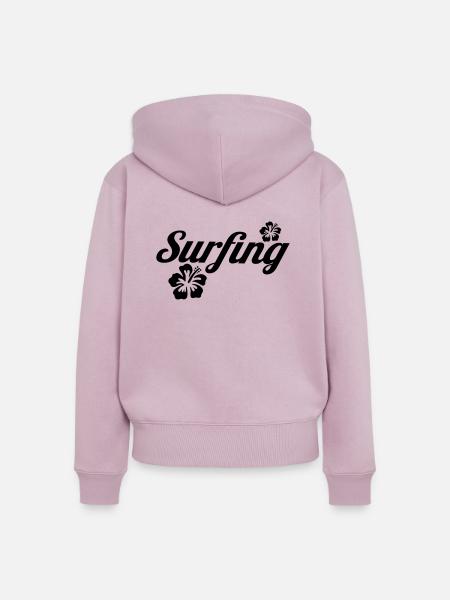 surfing - Frauen Premium Bio Zip Hoodie - Altrosa