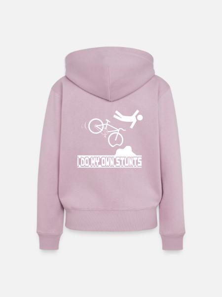I do my own Stunts - Frauen Premium Bio Zip Hoodie - Altrosa