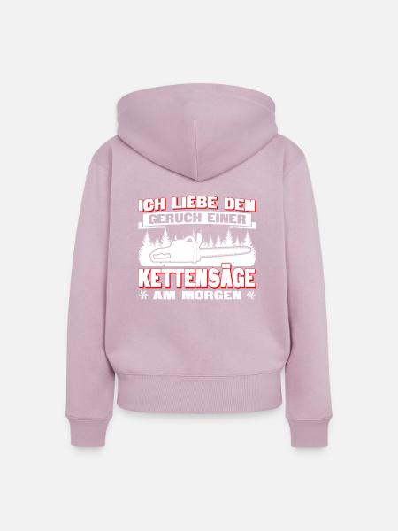 Geruch Kettensäge - Frauen Premium Bio Zip Hoodie - Altrosa