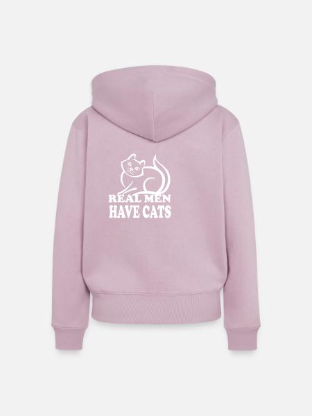 Katze Cat - Frauen Premium Bio Zip Hoodie - Altrosa