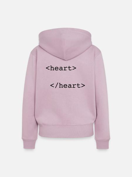 html heart - Frauen Premium Bio Zip Hoodie - Altrosa