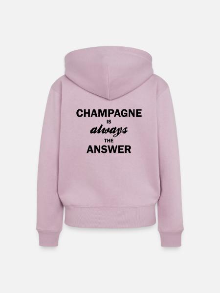 is always the answer - Frauen Premium Bio Zip Hoodie - Altrosa