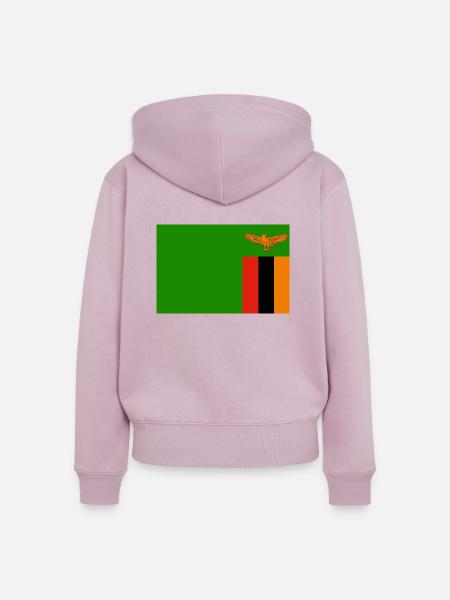 Sambia Flagg - Frauen Premium Bio Zip Hoodie - Altrosa