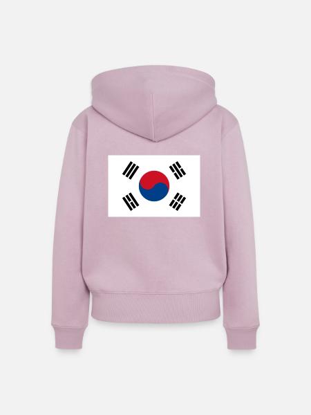 Südkorea-Flagge - Frauen Premium Bio Zip Hoodie - Altrosa