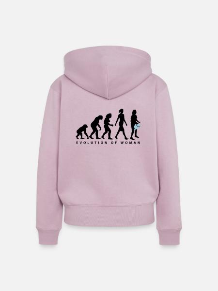 Evolution der Frau Djembe - Frauen Premium Bio Zip Hoodie - Altrosa