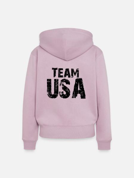 Sprüche,USA,Team USA,Spaß - Frauen Premium Bio Zip Hoodie - Altrosa