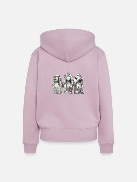 Affe - Frauen Premium Bio Zip Hoodie - Altrosa