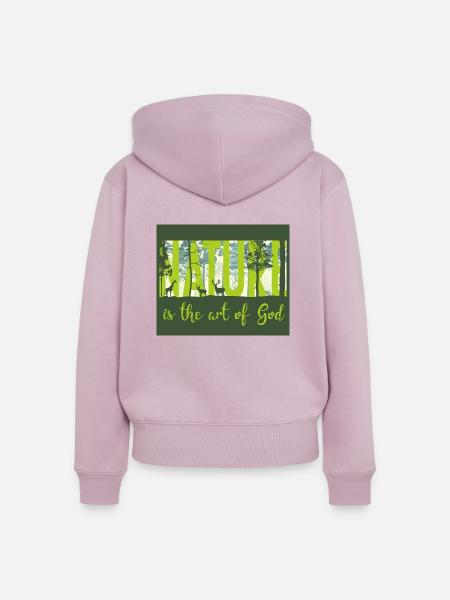 Natur - nature - Frauen Premium Bio Zip Hoodie - Altrosa