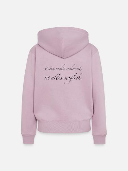 wenn nichts sicher ist - Frauen Premium Bio Zip Hoodie - Altrosa