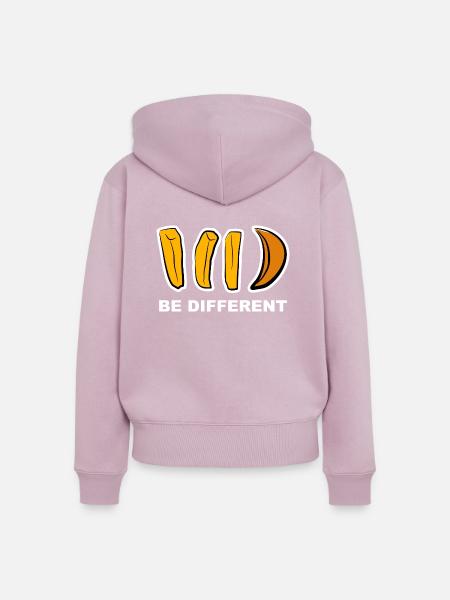 Anders, Different, Aussenseiter, Pommes, Geschenk, - Frauen Premium Bio Zip Hoodie - Altrosa