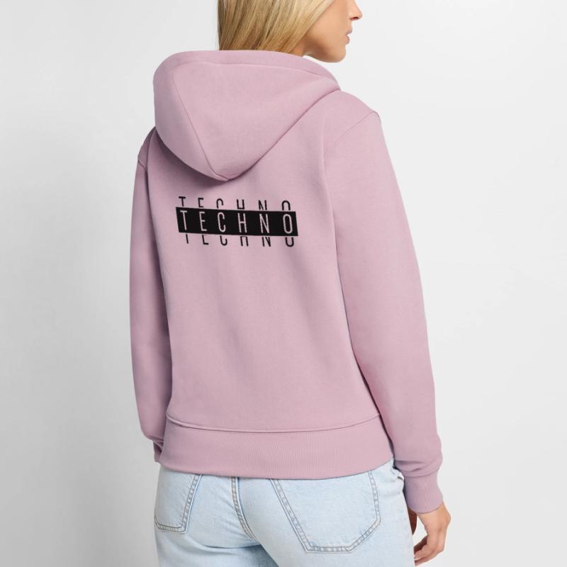 TECHNO TECHNO TECHNO Women's Premium Organic Zip Hoodie