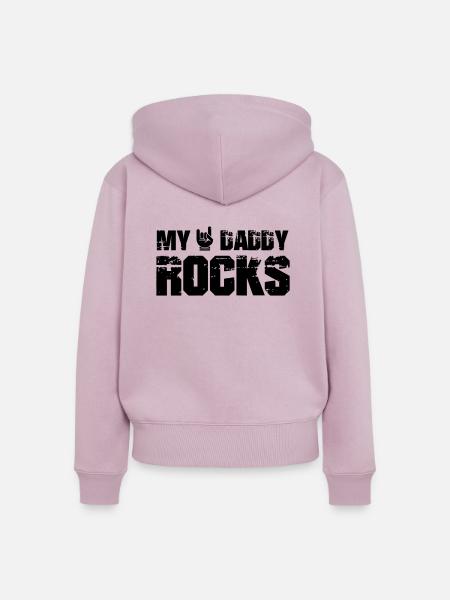 My Daddy Rocks - Frauen Premium Bio Zip Hoodie - Altrosa
