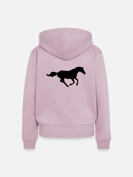 horse silhouette - Frauen Premium Bio Zip Hoodie - Altrosa