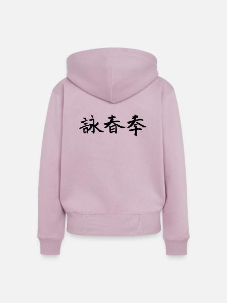 wingtsun Schriftzug quer - Frauen Premium Bio Zip Hoodie - Altrosa