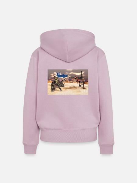 Pentaceratops und Spinosaurus - Frauen Premium Bio Zip Hoodie - Altrosa