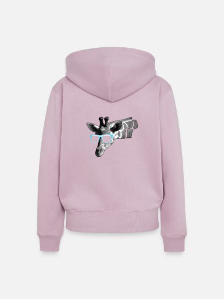 angesagte Giraffe - Frauen Premium Bio Zip Hoodie - Altrosa