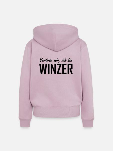 vertrau mir, ich bin winzer - Frauen Premium Bio Zip Hoodie - Altrosa
