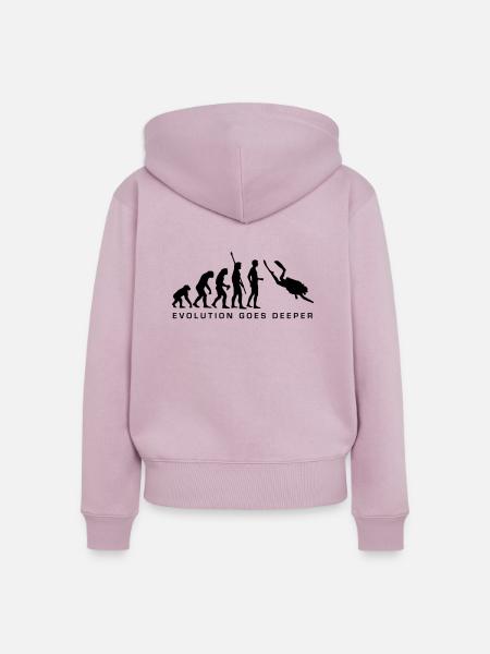 evolution_taucher_b - Frauen Premium Bio Zip Hoodie - Altrosa