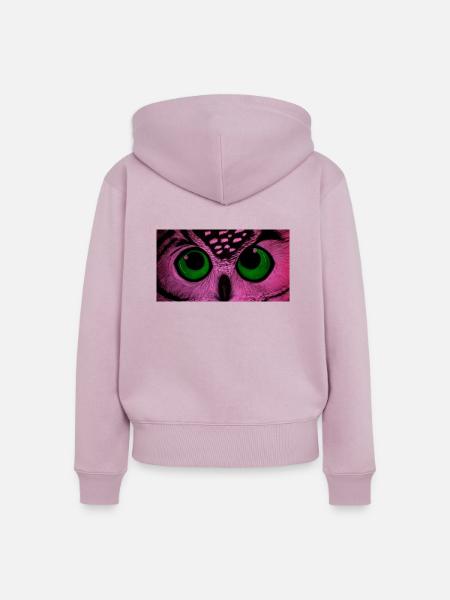 Eule - Frauen Premium Bio Zip Hoodie - Altrosa