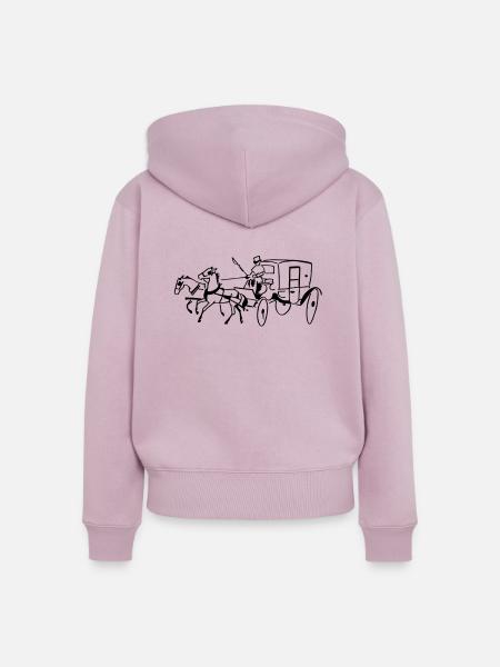 Kutsche - Frauen Premium Bio Zip Hoodie - Altrosa