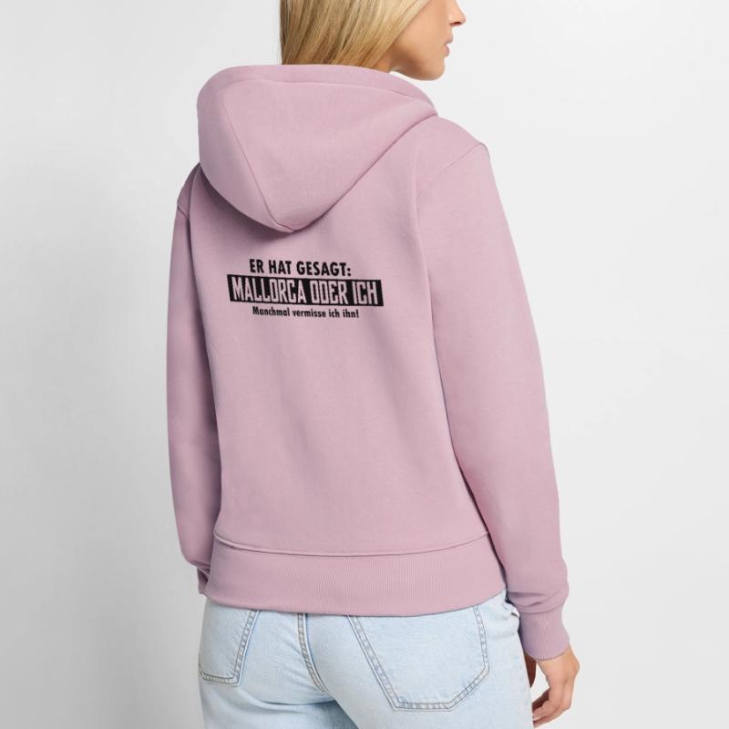 mallorca oder ich Frauen Premium Bio Zip Hoodie