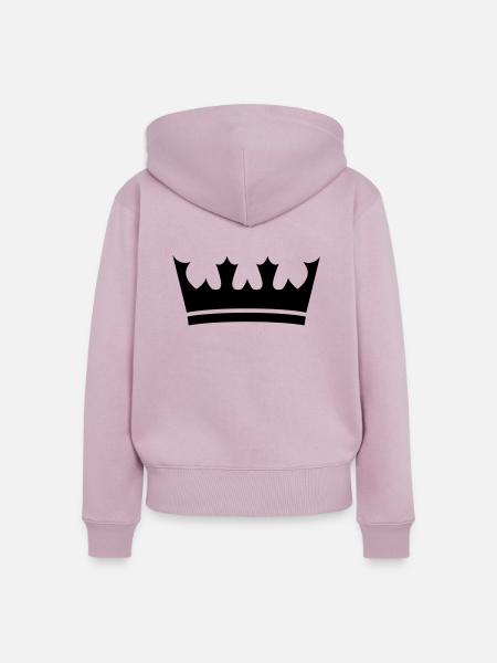 Krone - Frauen Premium Bio Zip Hoodie - Altrosa