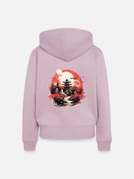 Old Japan - Frauen Premium Bio Zip Hoodie - Altrosa
