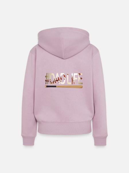 Baseball #Dadlife - Frauen Premium Bio Zip Hoodie - Altrosa