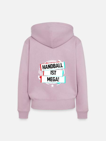 Handball Ist Mega! - Frauen Premium Bio Zip Hoodie - Altrosa