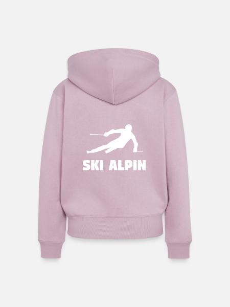ski alpin - Frauen Premium Bio Zip Hoodie - Altrosa