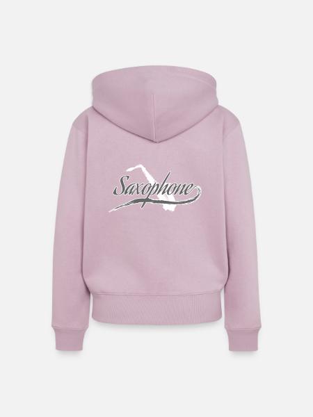 Saxofon - Frauen Premium Bio Zip Hoodie - Altrosa