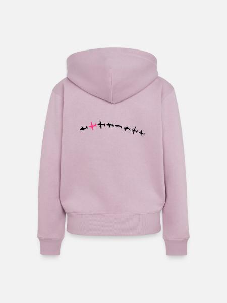 Aircraft-Roll-2Col - Frauen Premium Bio Zip Hoodie - Altrosa