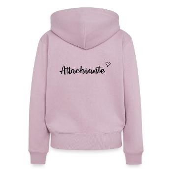 attachiante - Sweat à capuche zippé Premium bio Femme - rose poudré - Dos - Julia (174cm)
