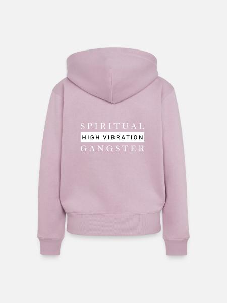 Spiritual high vibration gangster shirt design - Frauen Premium Bio Zip Hoodie - Altrosa
