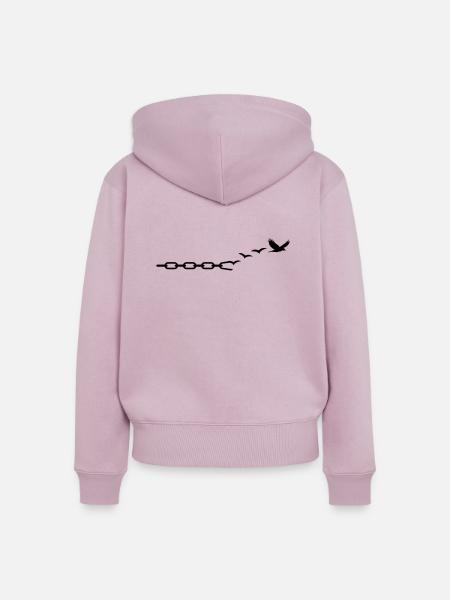 free_like_a_bird_01 - Frauen Premium Bio Zip Hoodie - Altrosa