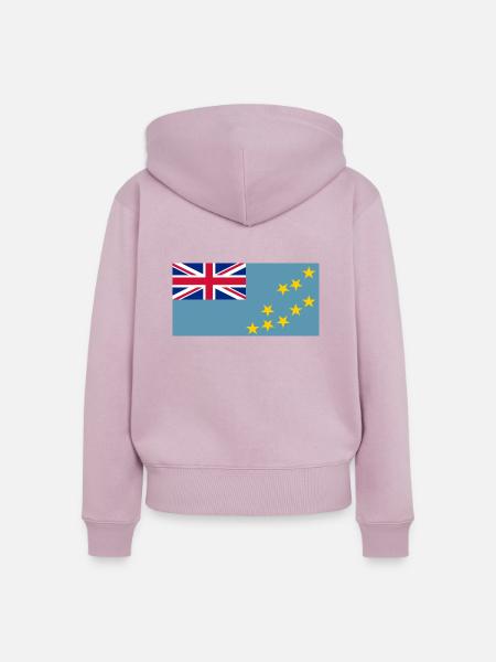 Tuvalu Flagg - Frauen Premium Bio Zip Hoodie - Altrosa