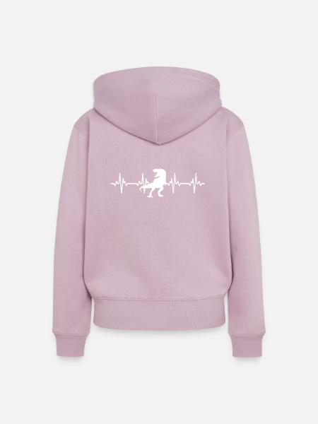 Dinosaurier Dino Dinosaur - Frauen Premium Bio Zip Hoodie - Altrosa