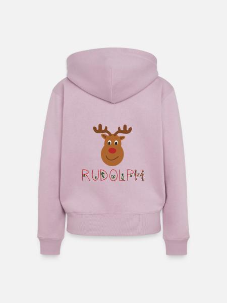 Rudolph Red Nose - Frauen Premium Bio Zip Hoodie - Altrosa