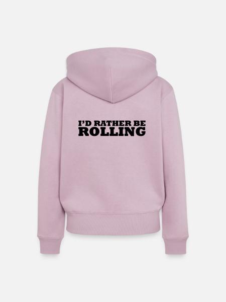 I'd rather be rolling - Frauen Premium Bio Zip Hoodie - Altrosa
