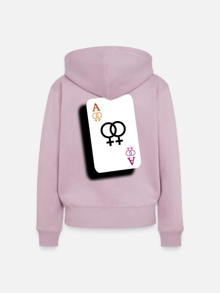 Ass der Lesben - Frauen Premium Bio Zip Hoodie - Altrosa