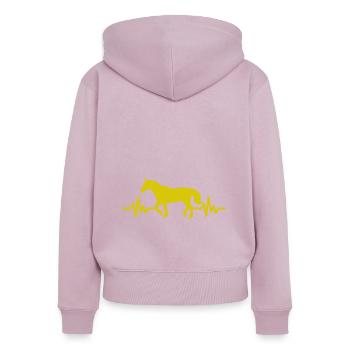 Herzschlag - Pferd Hengst Stute Ross Reitsport - Frauen Premium Bio Zip Hoodie - Altrosa - Hinten - Julia (174cm)