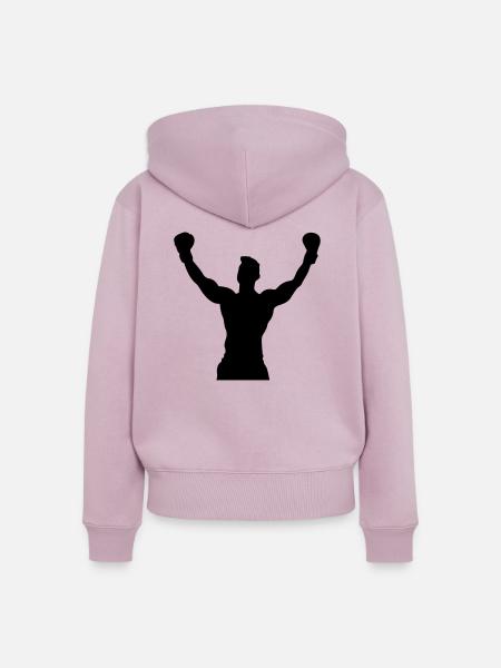 boxning winner design - Frauen Premium Bio Zip Hoodie - Altrosa