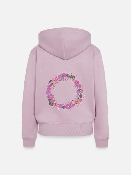 leer,blumen,blumenkranz,floral,illustration,pink - Frauen Premium Bio Zip Hoodie - Altrosa