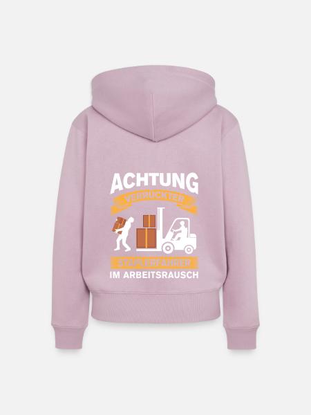 Lagerarbeiter Logistiker Stapler Staplerfahrer - Frauen Premium Bio Zip Hoodie - Altrosa