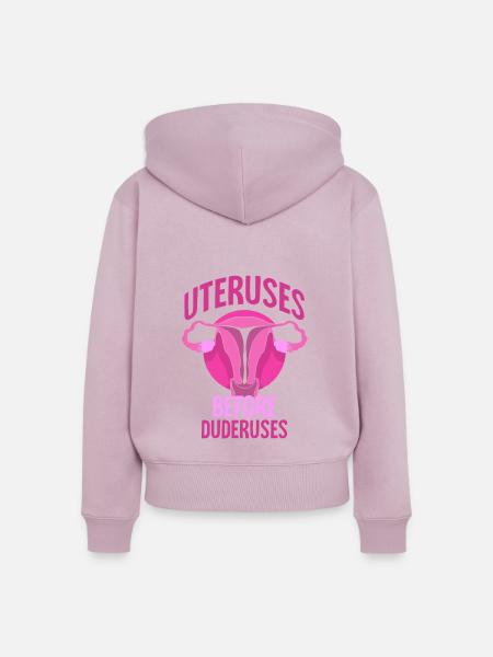 Uteruses Before Duderuses - Frauen Premium Bio Zip Hoodie - Altrosa