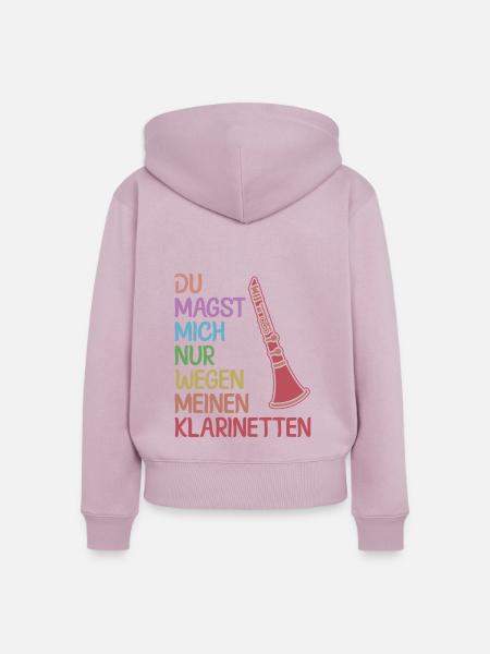 Klarinette Klarinettenspieler Klarinettist - Frauen Premium Bio Zip Hoodie - Altrosa