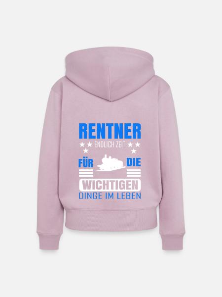 Rentner Rente Rentenbeginn Modeleisenbahn - Frauen Premium Bio Zip Hoodie - Altrosa