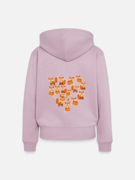 Herz Fuchs - Frauen Premium Bio Zip Hoodie - Altrosa