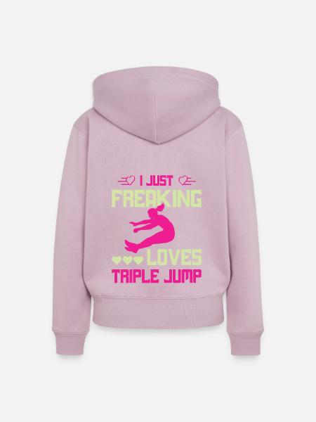 talk about Tripple Jump - Frauen Premium Bio Zip Hoodie - Altrosa