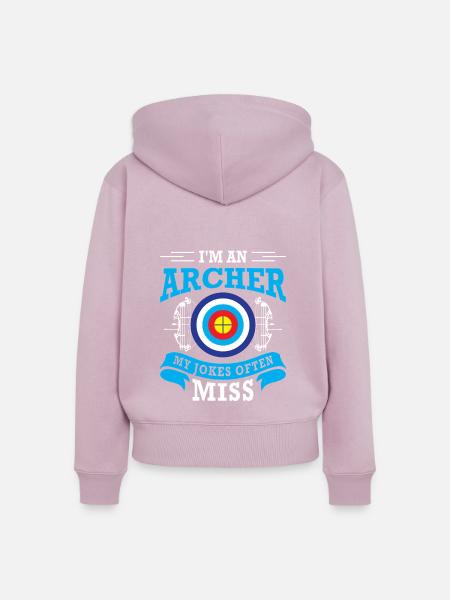 Bogenschießen Bogenschütze - Frauen Premium Bio Zip Hoodie - Altrosa